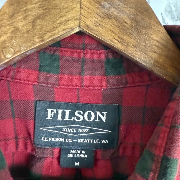 CC Filson Buffalo Plaid Double Pocket Long Sleeve Flannel Button Up Shirt MEDIUM - Picture 4 of 8